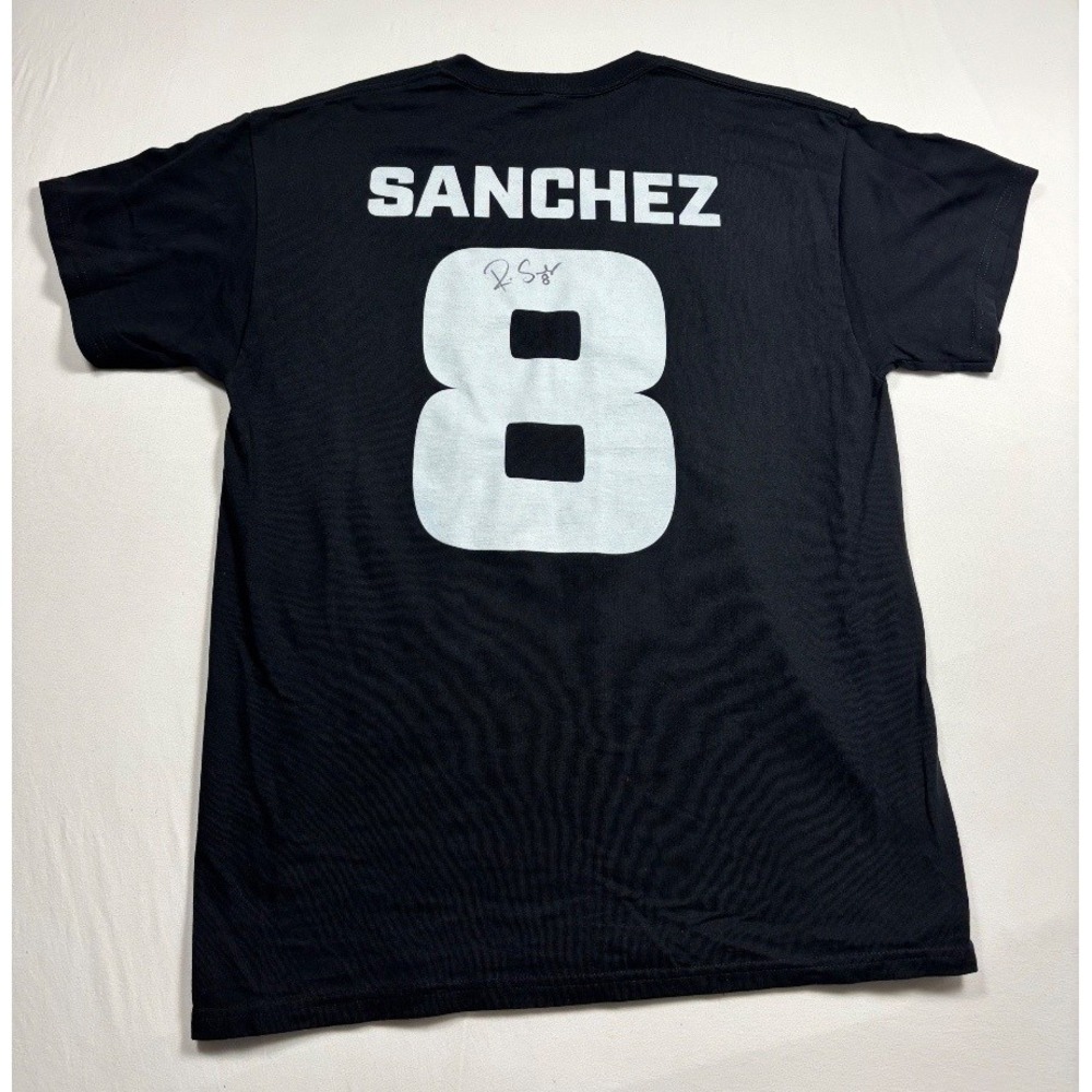 Gildan Football Camp T Shirt Large Black Sanchez 8 Rigo Sanchez 2024 Autograph